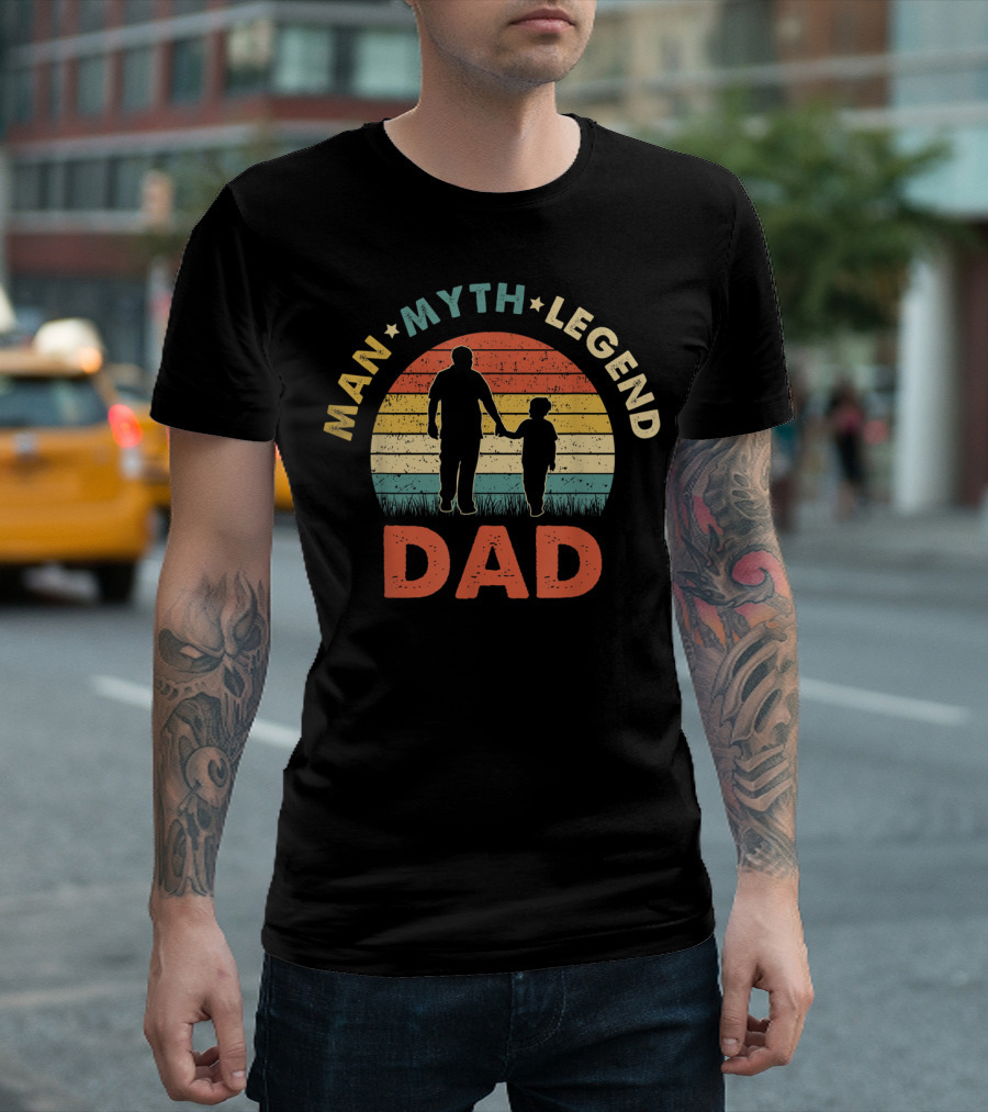Dad Man Myth Legend Vintage Mens Dad T-Shirt