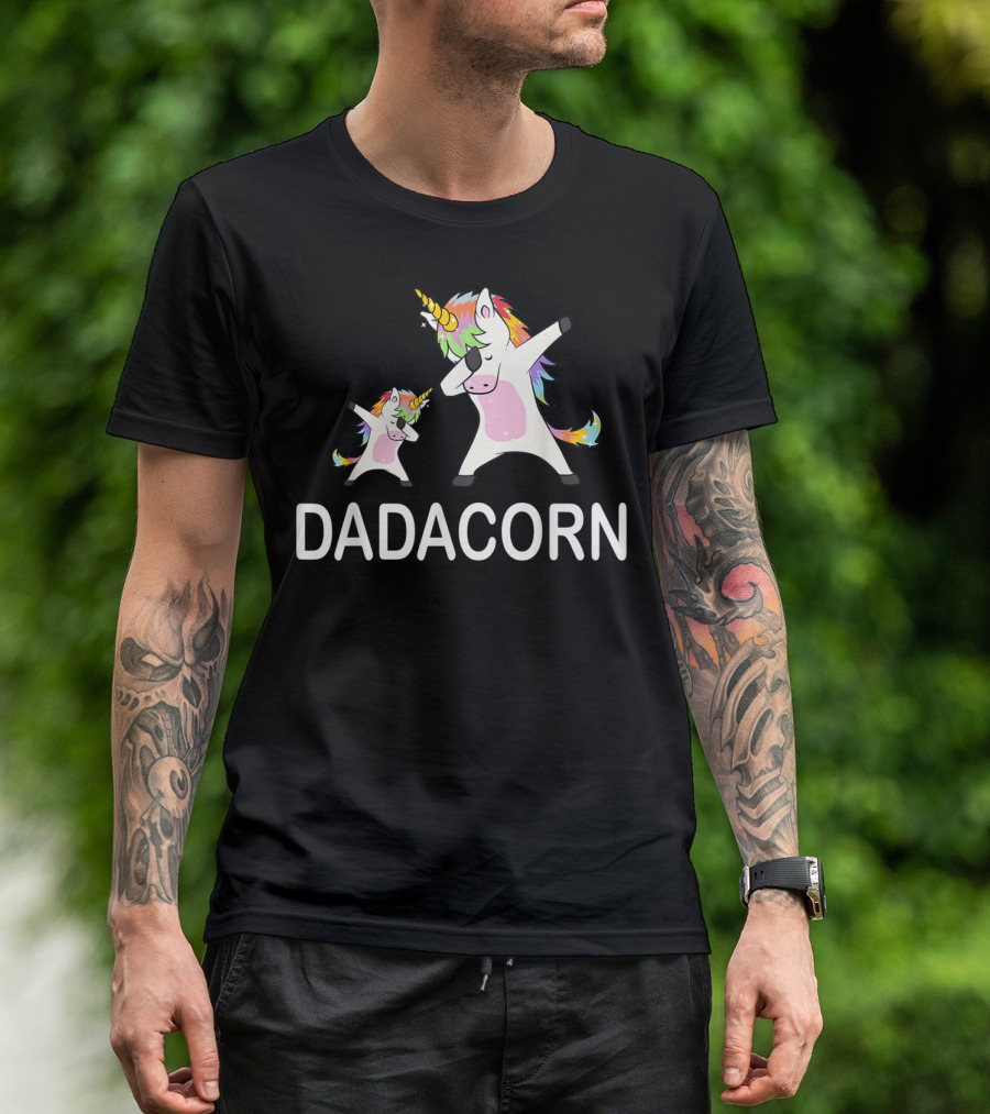 Dadacorn Dancing Unicorns With Babycorn Dabbing T-Shirt