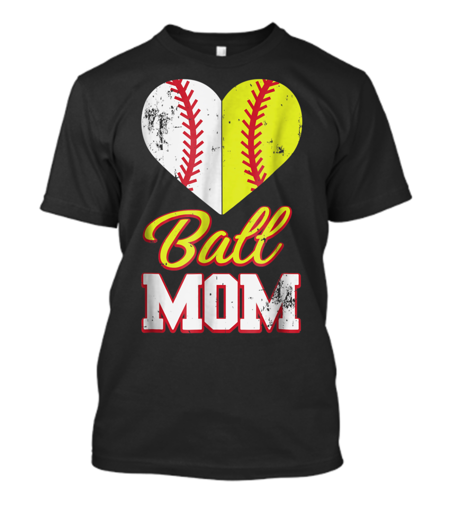 Ball Mom Softball Heart T-Shirt