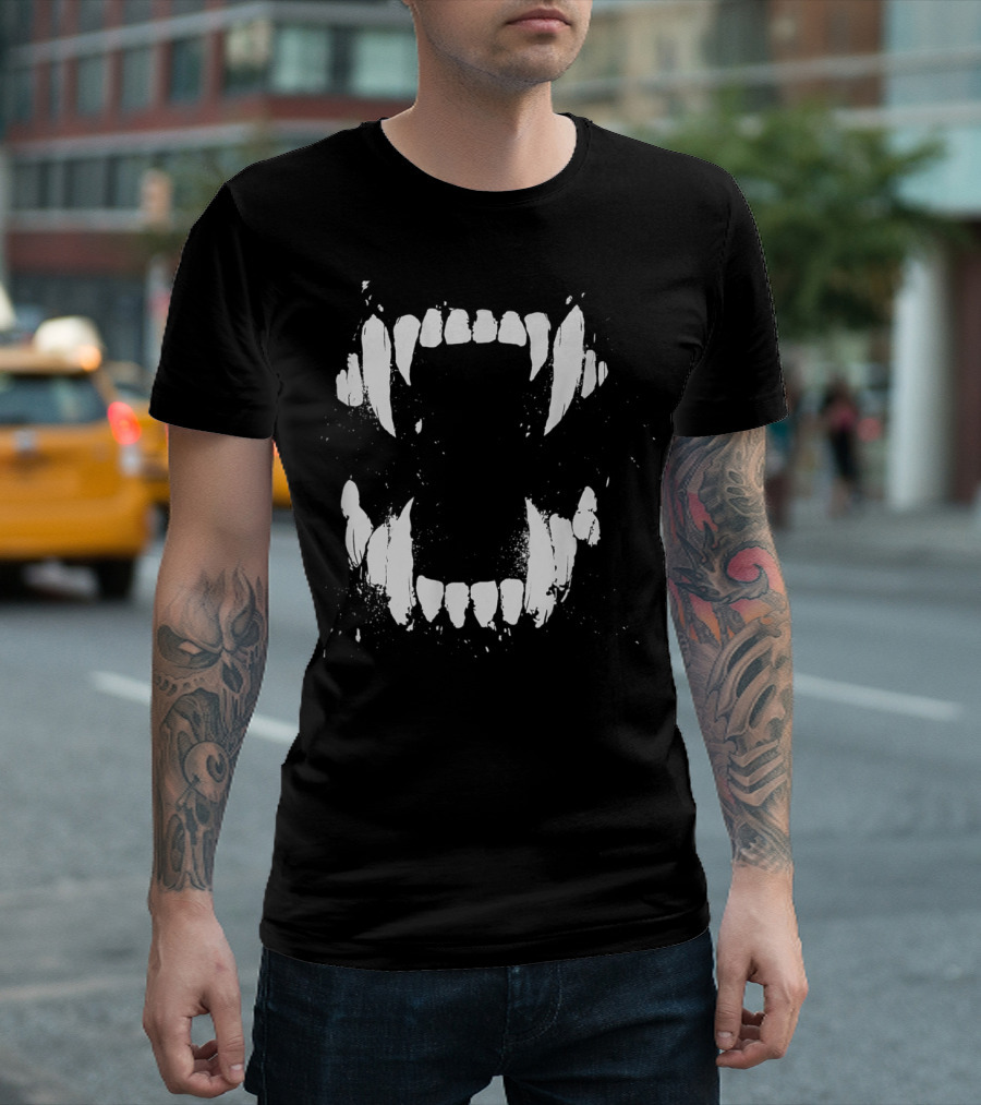 Vicious Vampire Teeth Funny Serial Killer T-Shirt