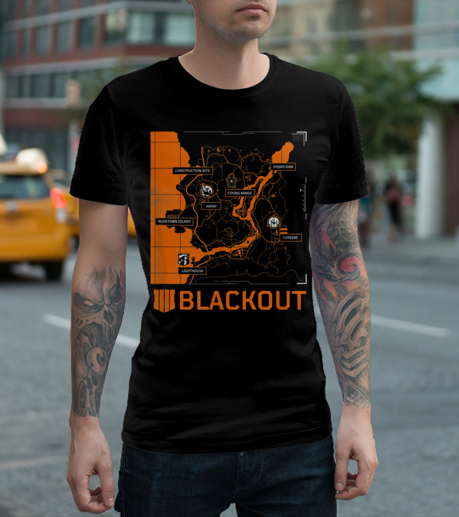 Blackout Map Call Of Duty Black Ops 4 Nuketown Island Hydro Dam Firing Range T-Shirt