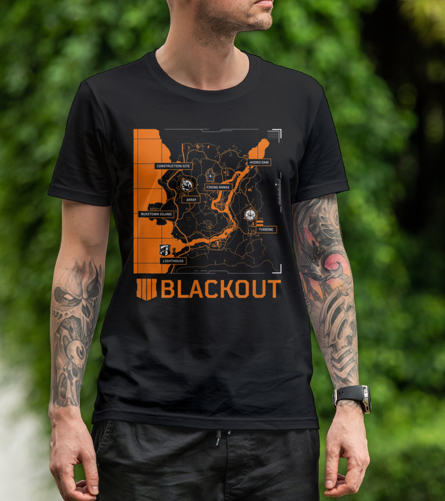 Blackout Map Call Of Duty Black Ops 4 Nuketown Island Hydro Dam Firing Range T-Shirt