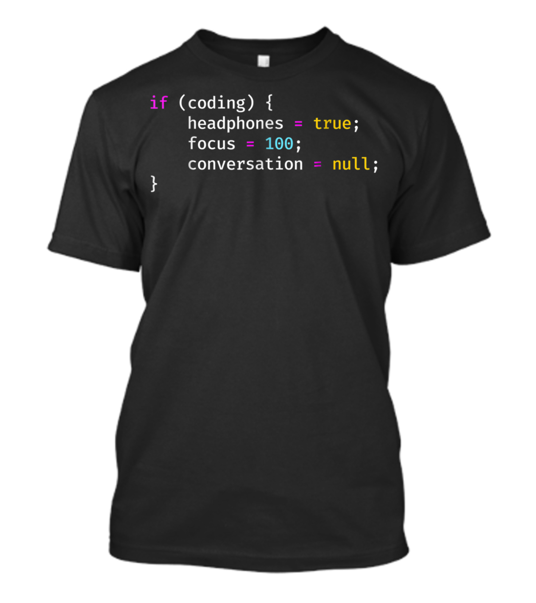 If Coding Headphones True Focus 100 Conversation Null T-Shirt