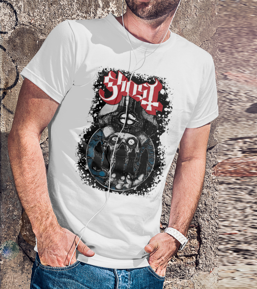 Ghost BC Heavy Metal Music 666 Fan Art Hooded Skull T-Shirt