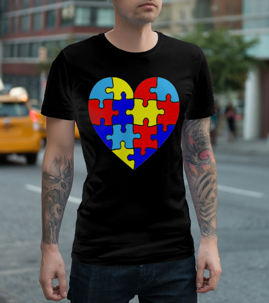 Autism Awareness Heart Puzzle Love Parent Special Ed Teacher T-Shirt