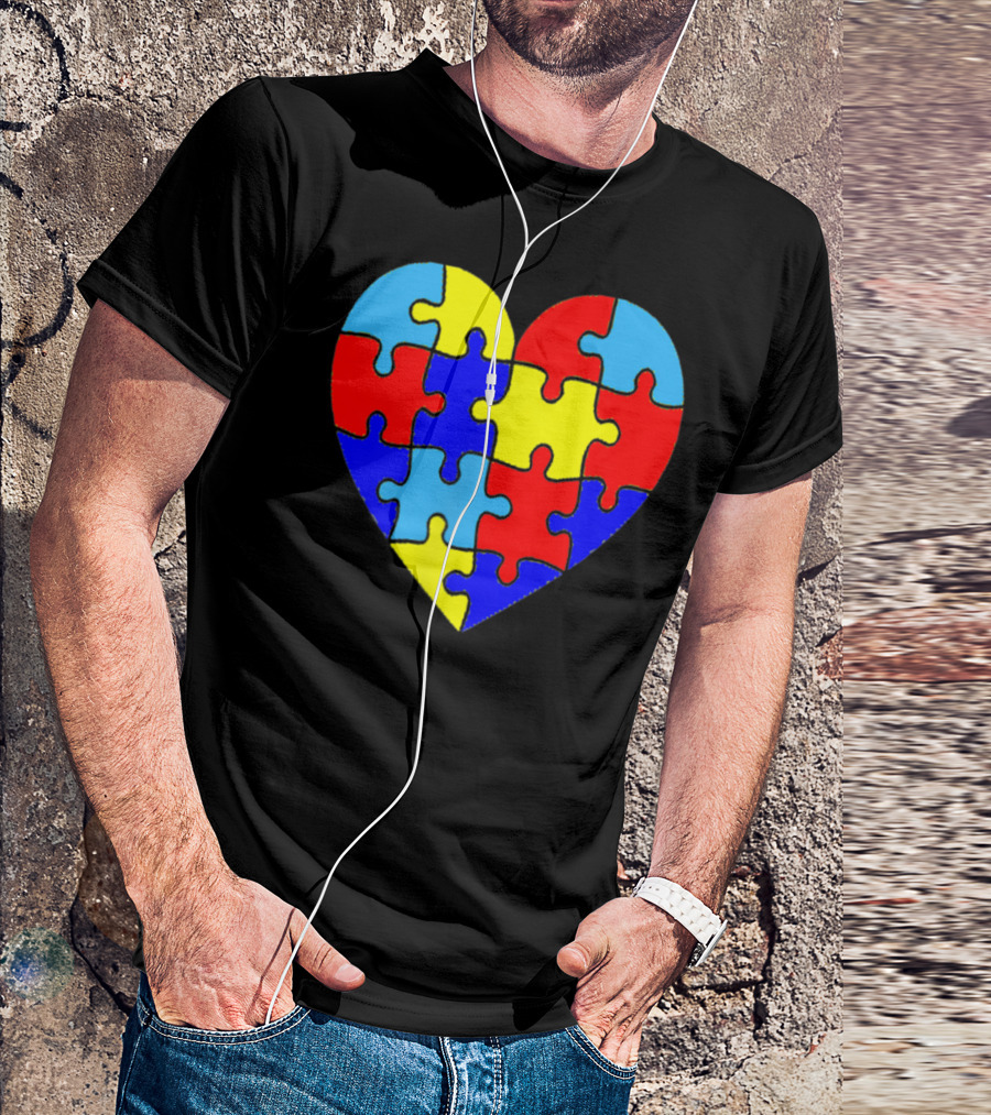 Autism Awareness Heart Puzzle Love Parent Special Ed Teacher T-Shirt