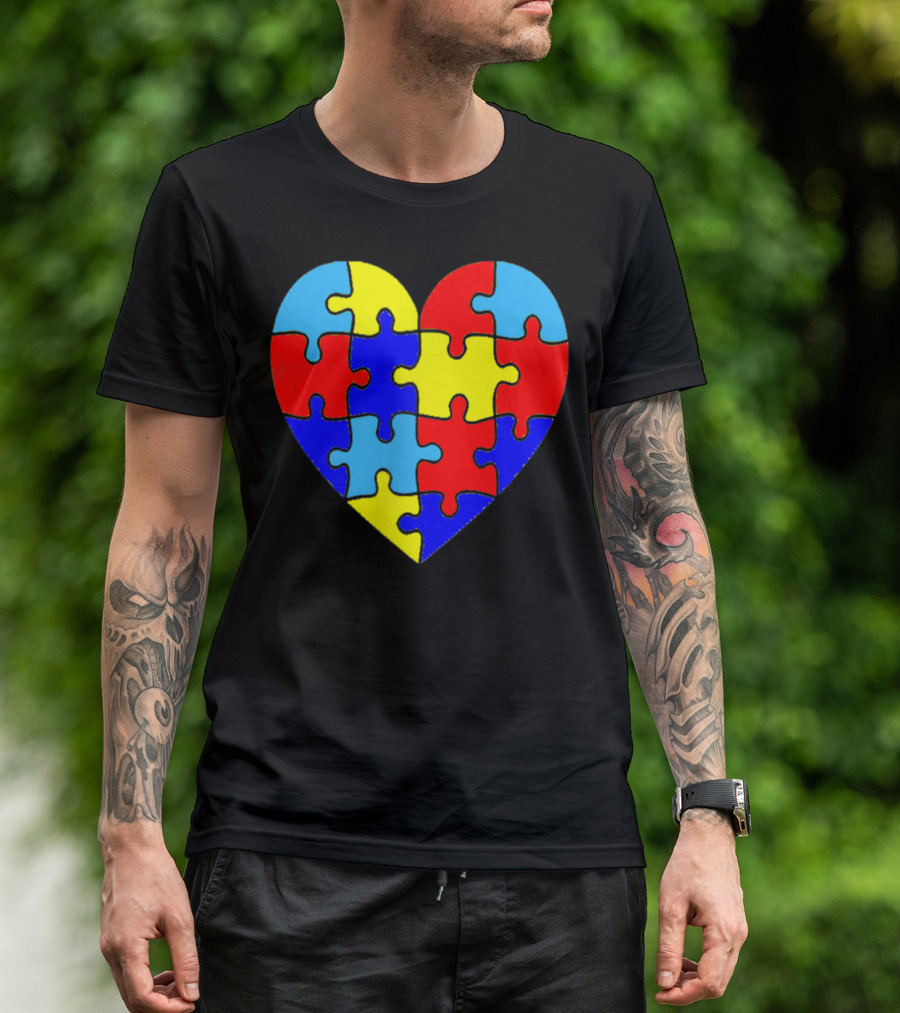 Autism Awareness Heart Puzzle Love Parent Special Ed Teacher T-Shirt