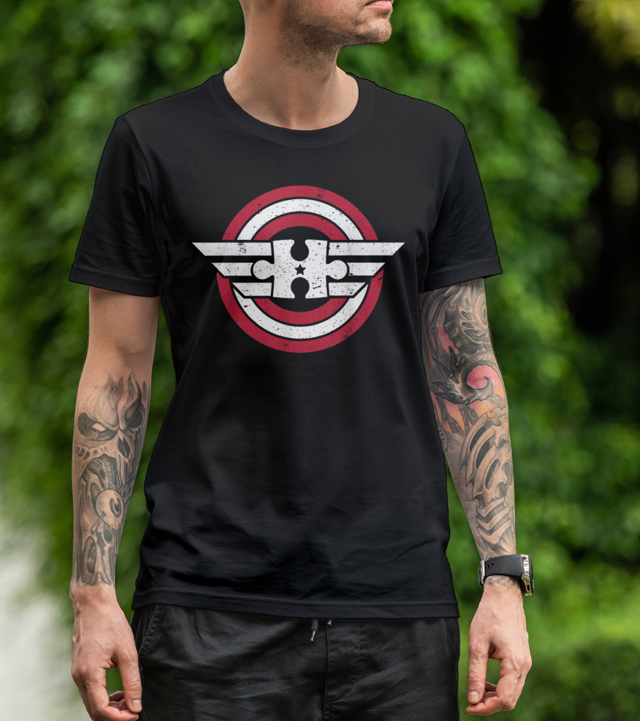 Autism Captain Puzzle Shield Winged Emblem T-Shirt