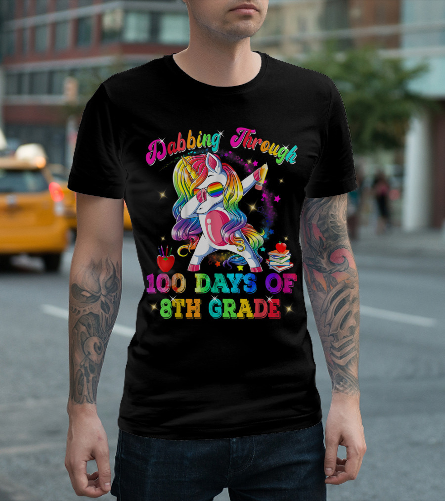 Dabbing Through 100 Days of 8th Grade Unicorn T-Shirt