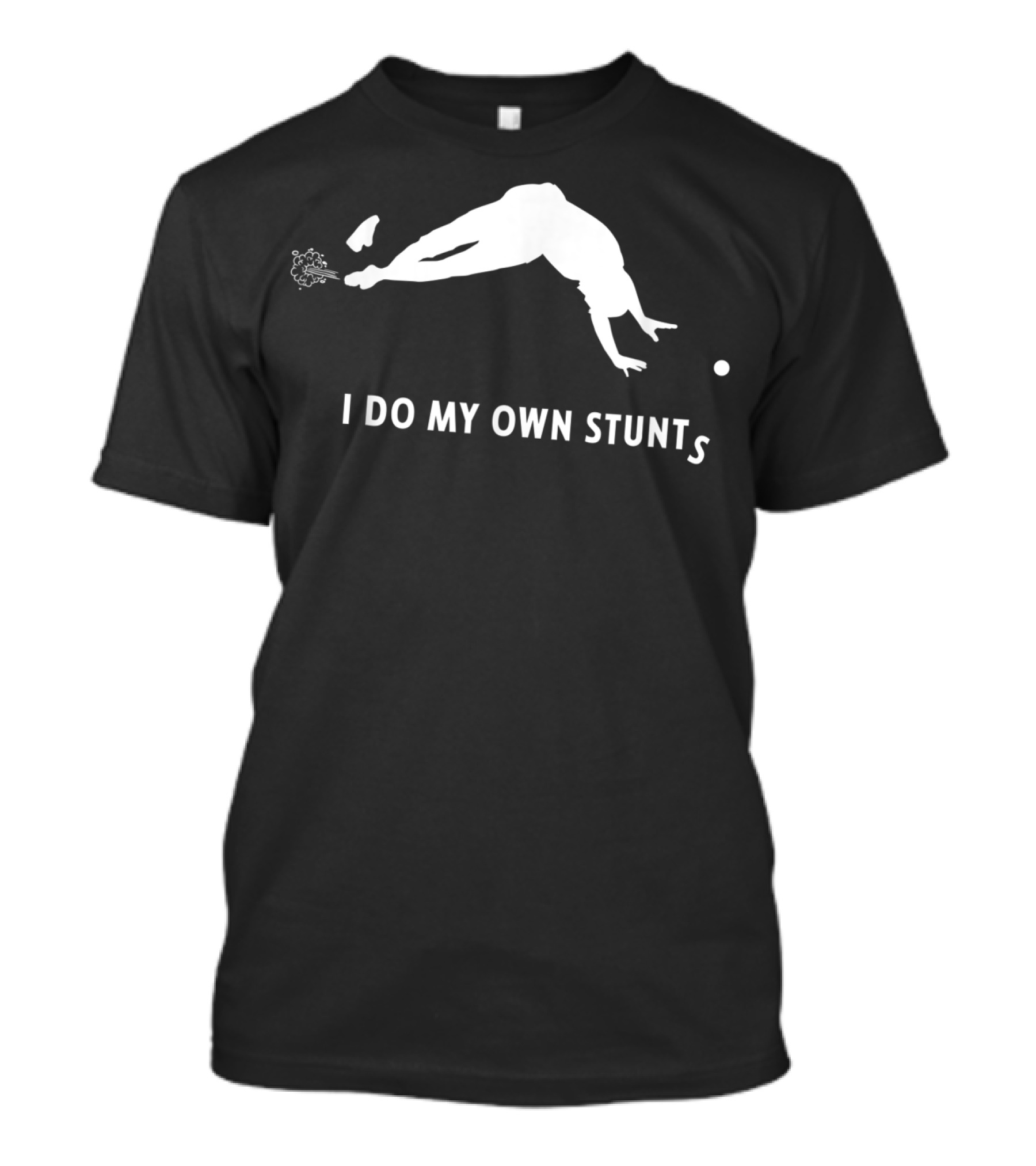 I Do My Own Stunts Irish Road Bowling Silhouette With Falling Figure And Ball T-Shirt