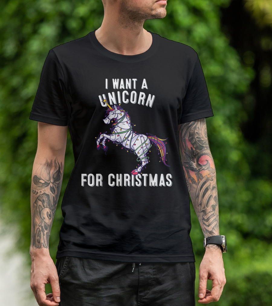 I Want A Unicorn For Christmas T-Shirt
