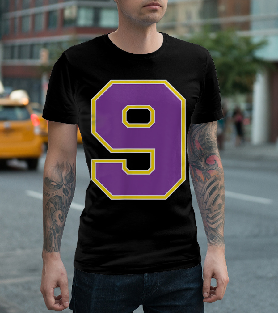 Joe Burreaux Joe Bureaux Purple Number 9 T-Shirt