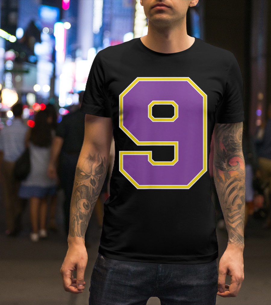 Joe Burreaux Joe Bureaux Purple Number 9 T-Shirt