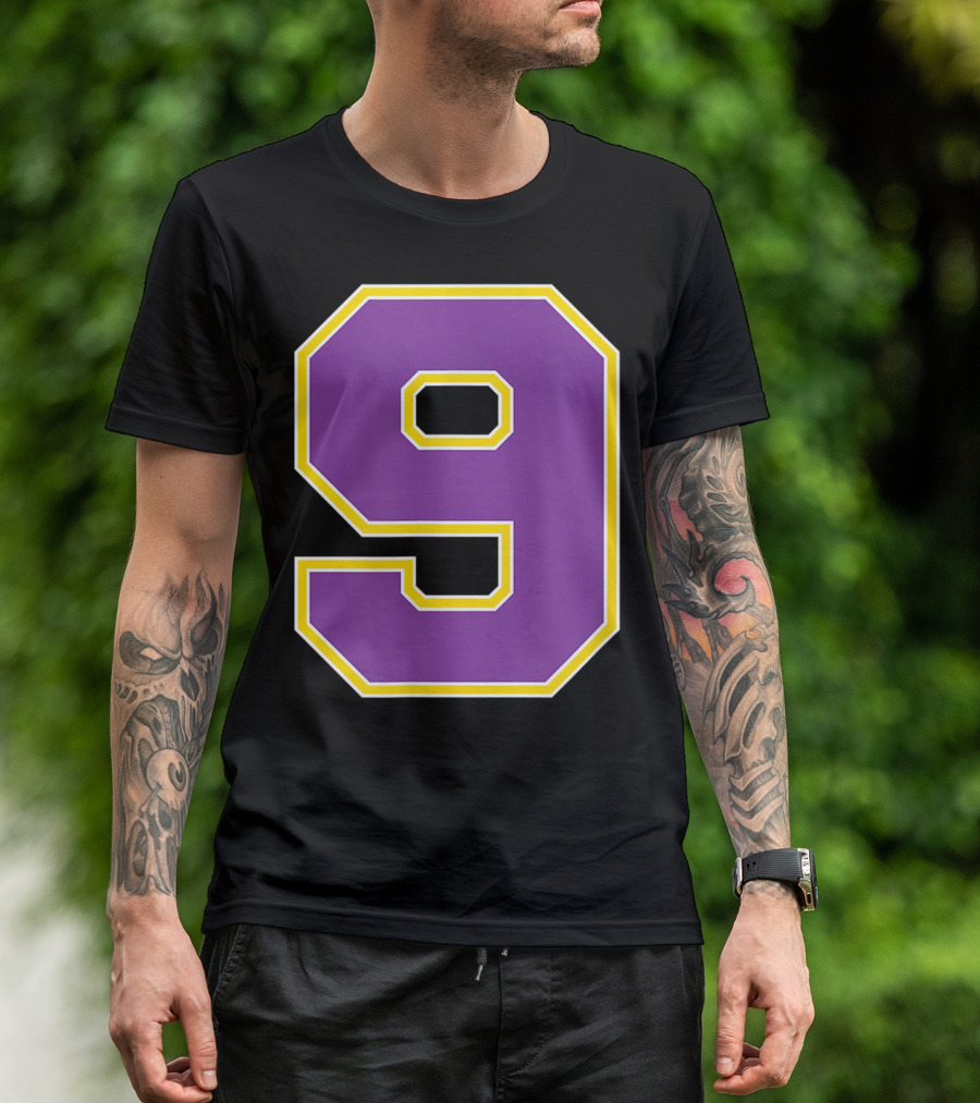 Joe Burreaux Joe Bureaux Purple Number 9 T-Shirt