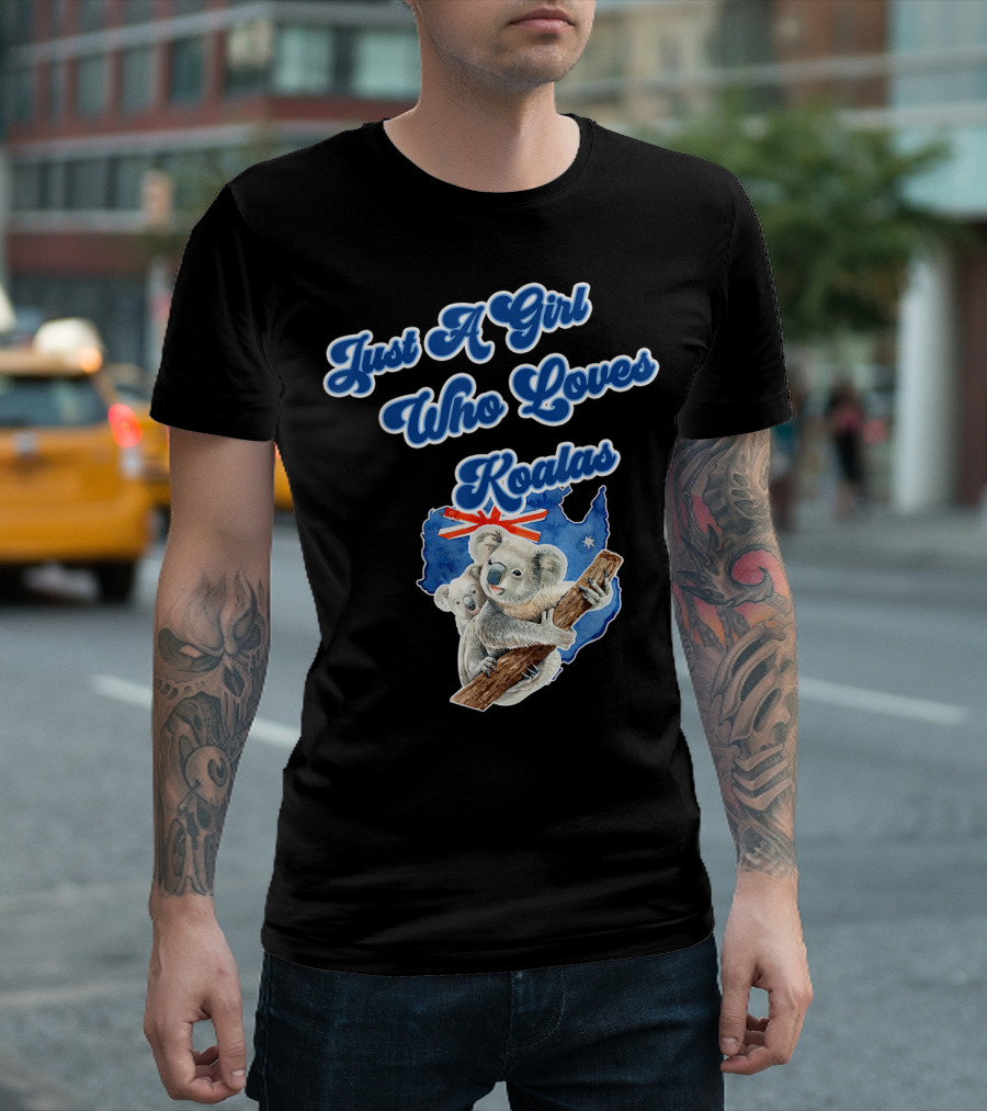 Just A Girl Who Loves Koalas Australia Map Flag Representation T-Shirt