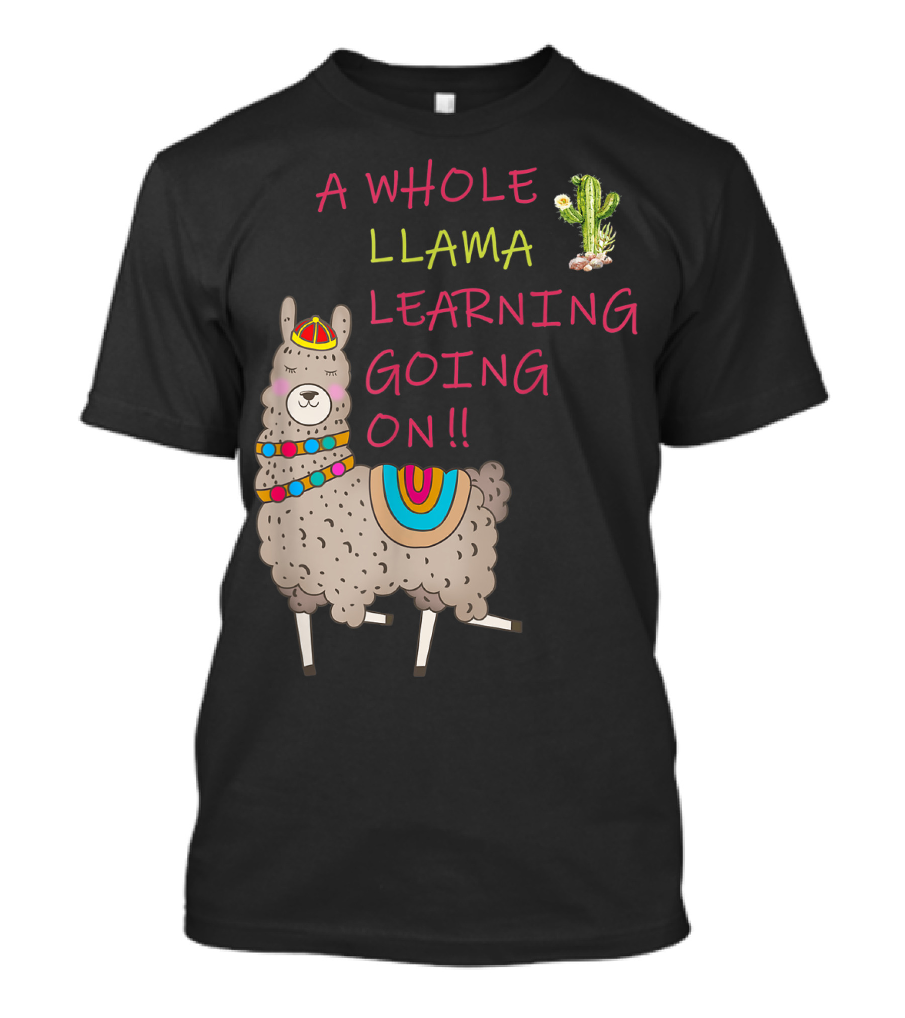 A Whole Llama Learning Going On Teachers Students Alpaca Lovers T-Shirt