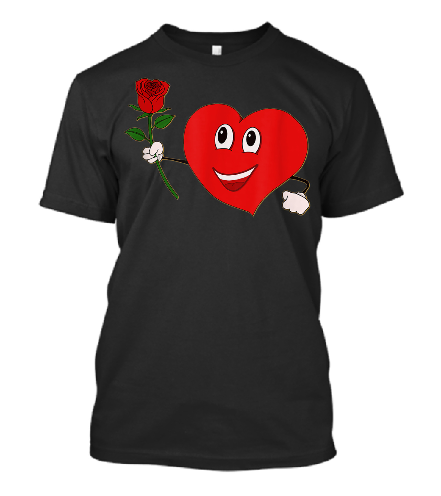 Lovely Heart Romantic Holding Red Rose T-Shirt