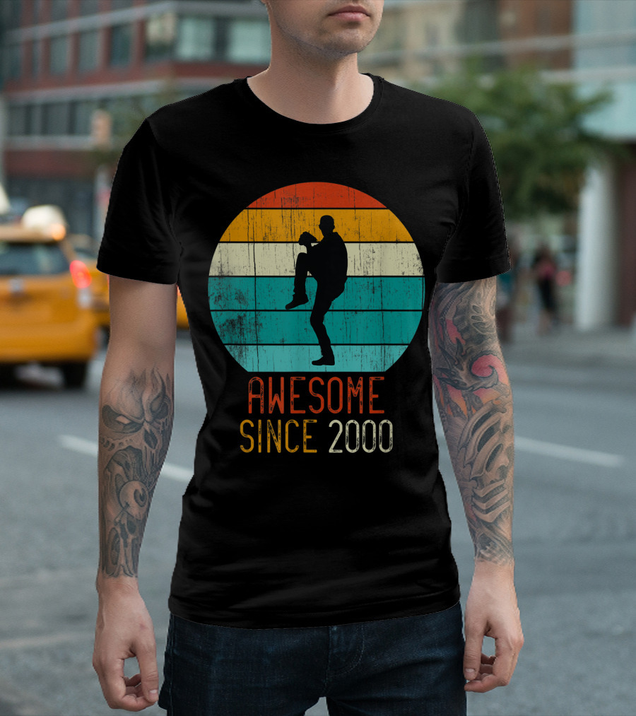 Awesome Since 2000 Mens Vintage Baseball Pitcher T-Shirt