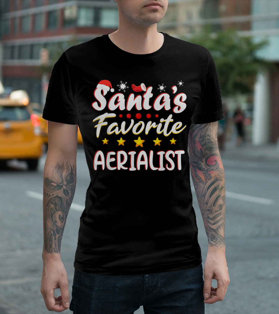 Santa's Favorite Aerialist Merry Christmas T-Shirt