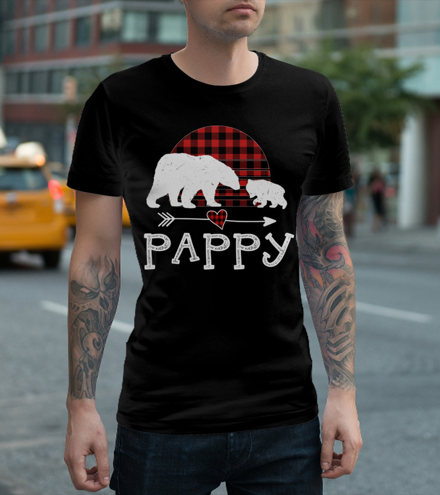 Pappy Bear Buffalo Red Plaid Heart Arrow T-Shirt