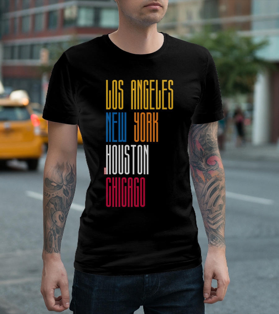 Los Angeles New York Houston Chicago Marvel Rep My City T-Shirt