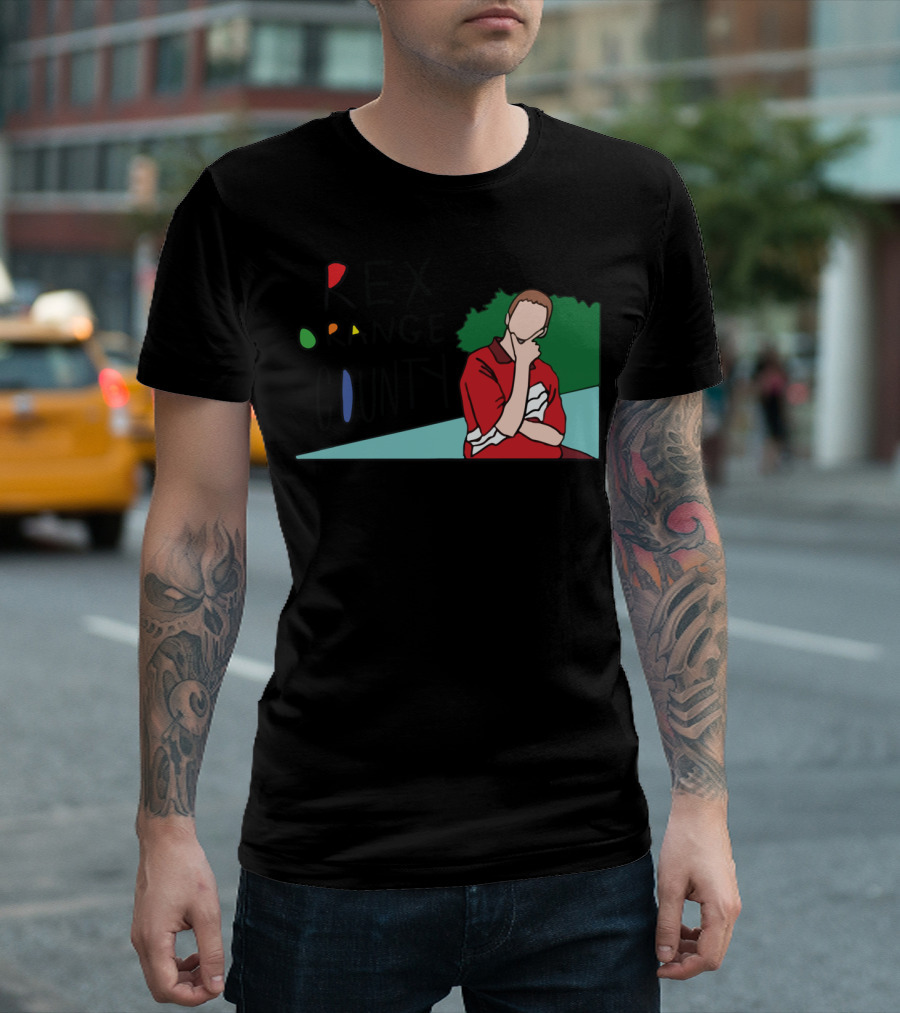 Rex Orange County Red Shirt Graphic Sitting Pose T-Shirt