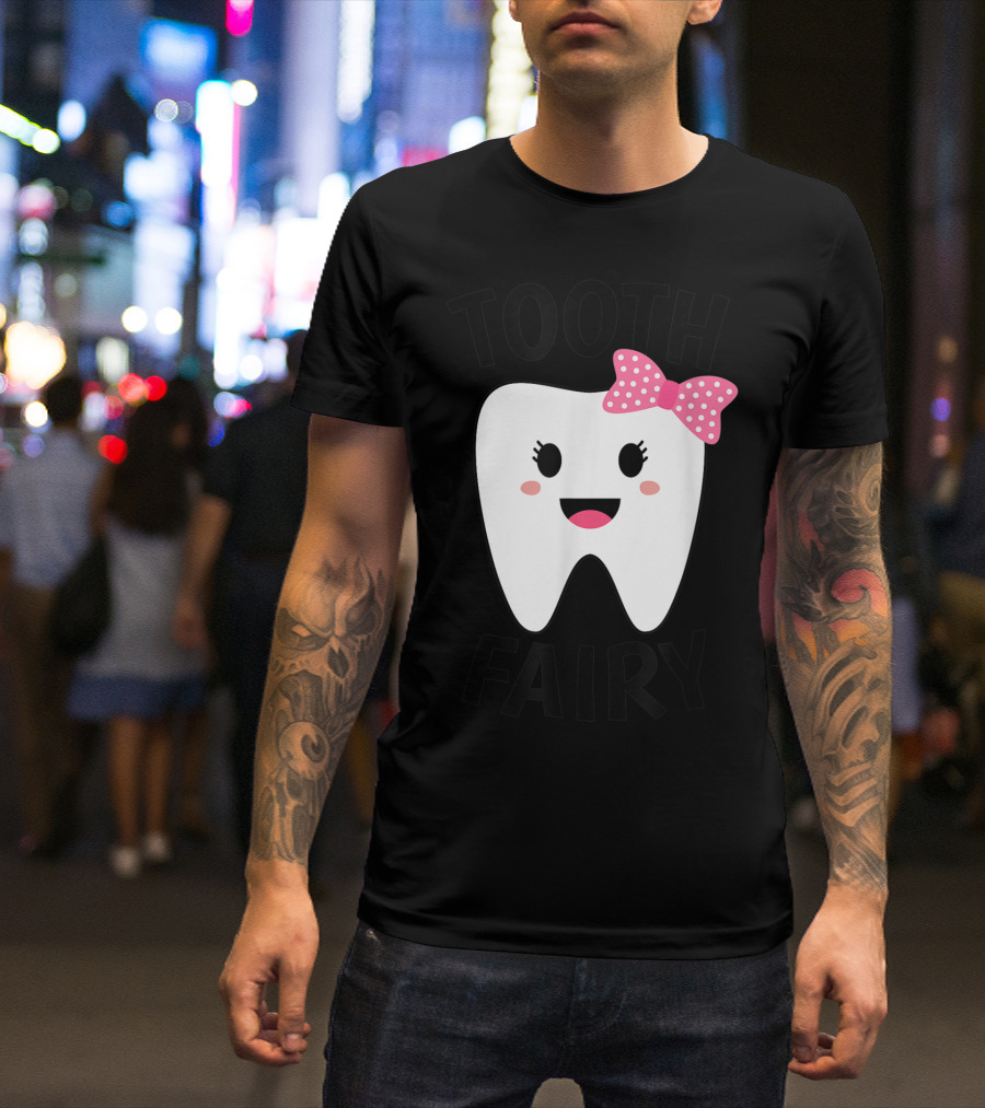 Tooth Fairy With Pink Bow T-Shirt