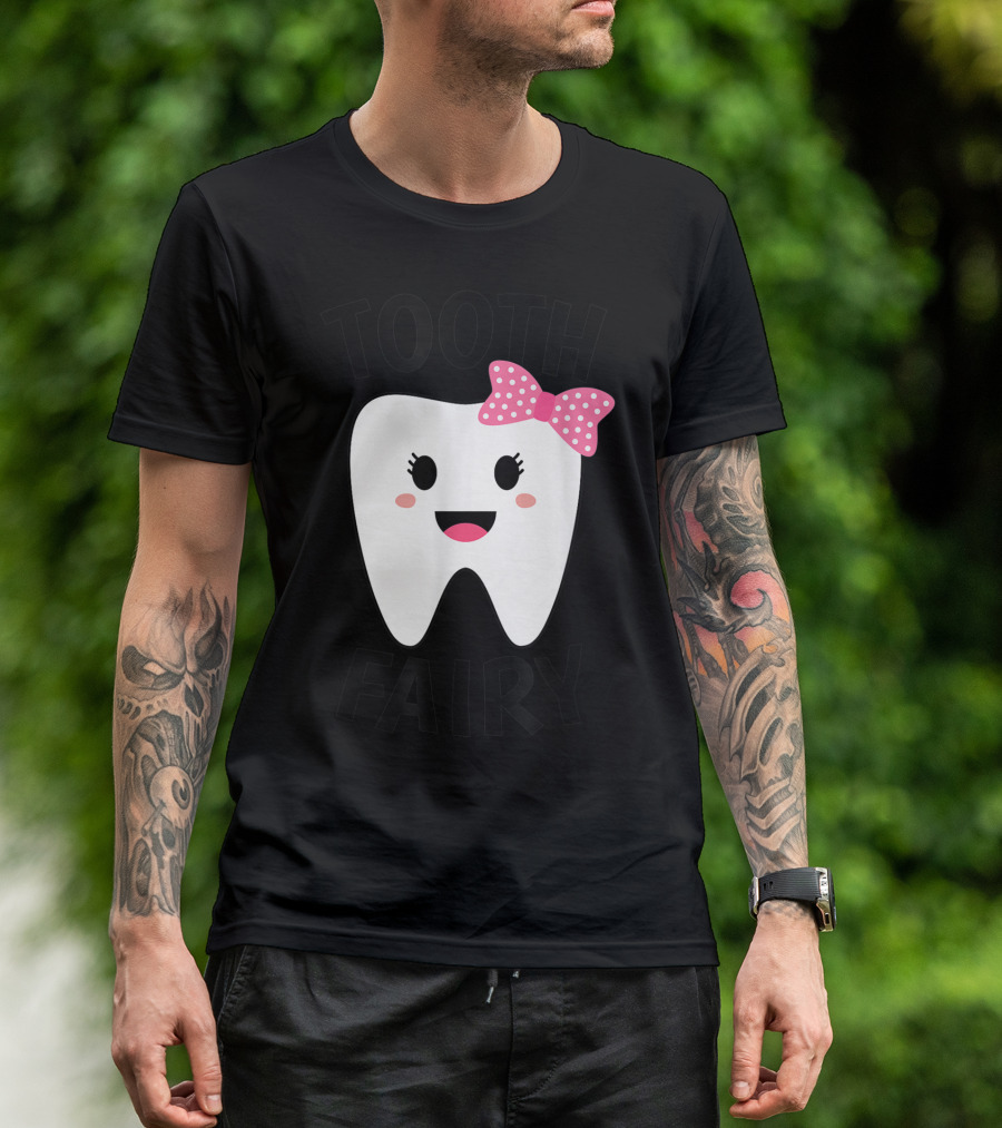 Tooth Fairy With Pink Bow T-Shirt