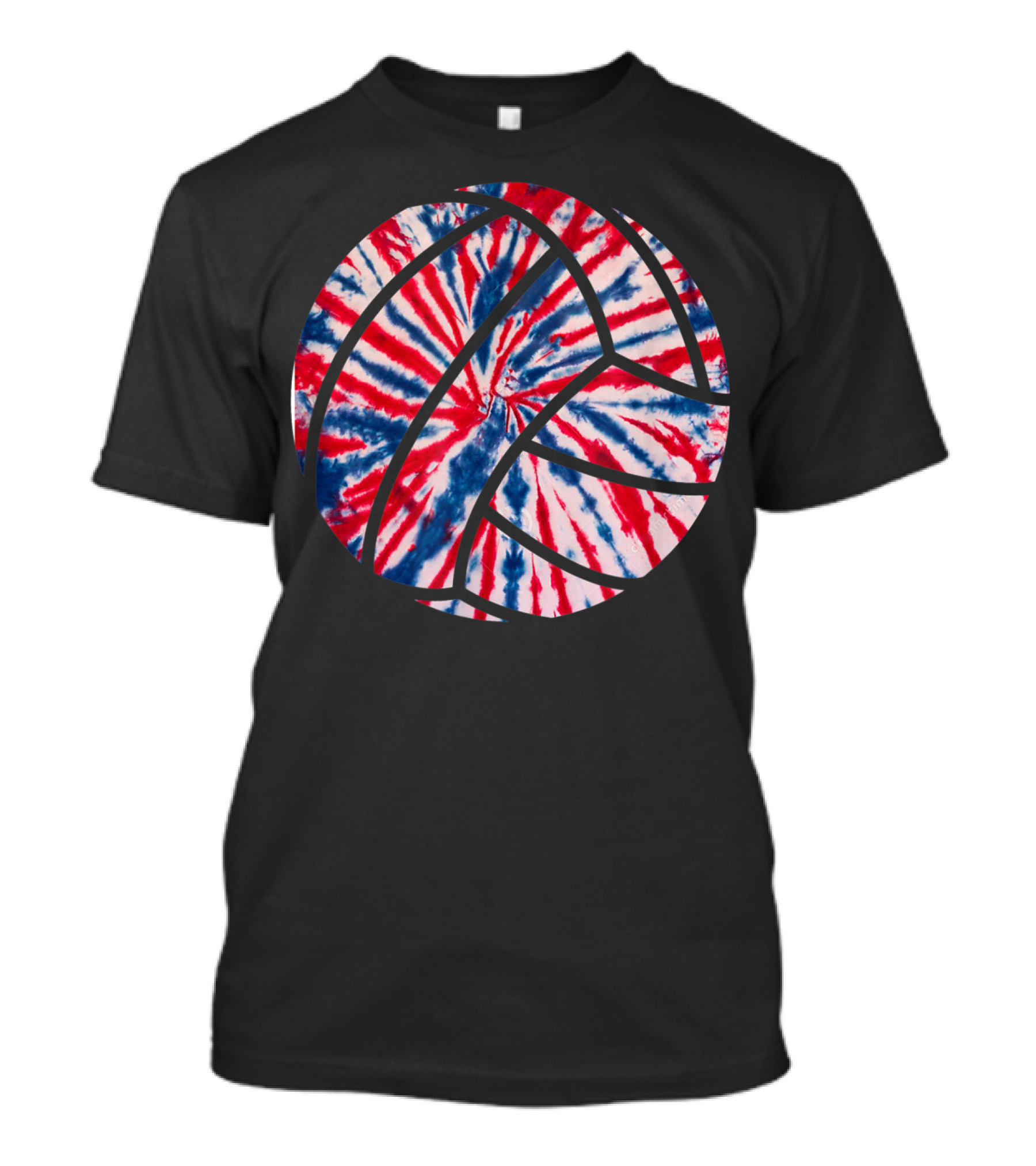 American Red White Blue Tie Dye Volleyball T-Shirt