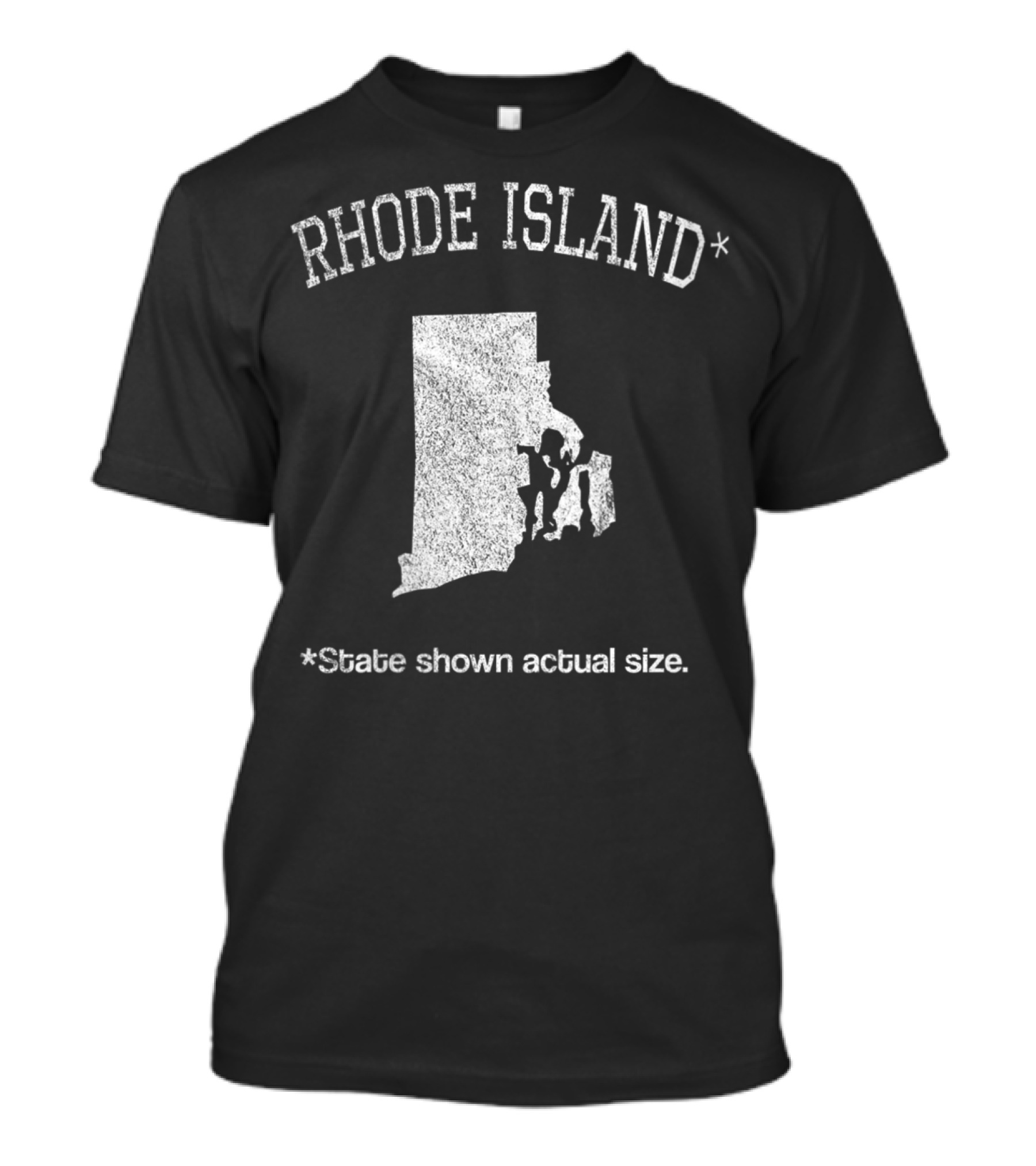 Rhode Island State Shown Actual Size T-Shirt