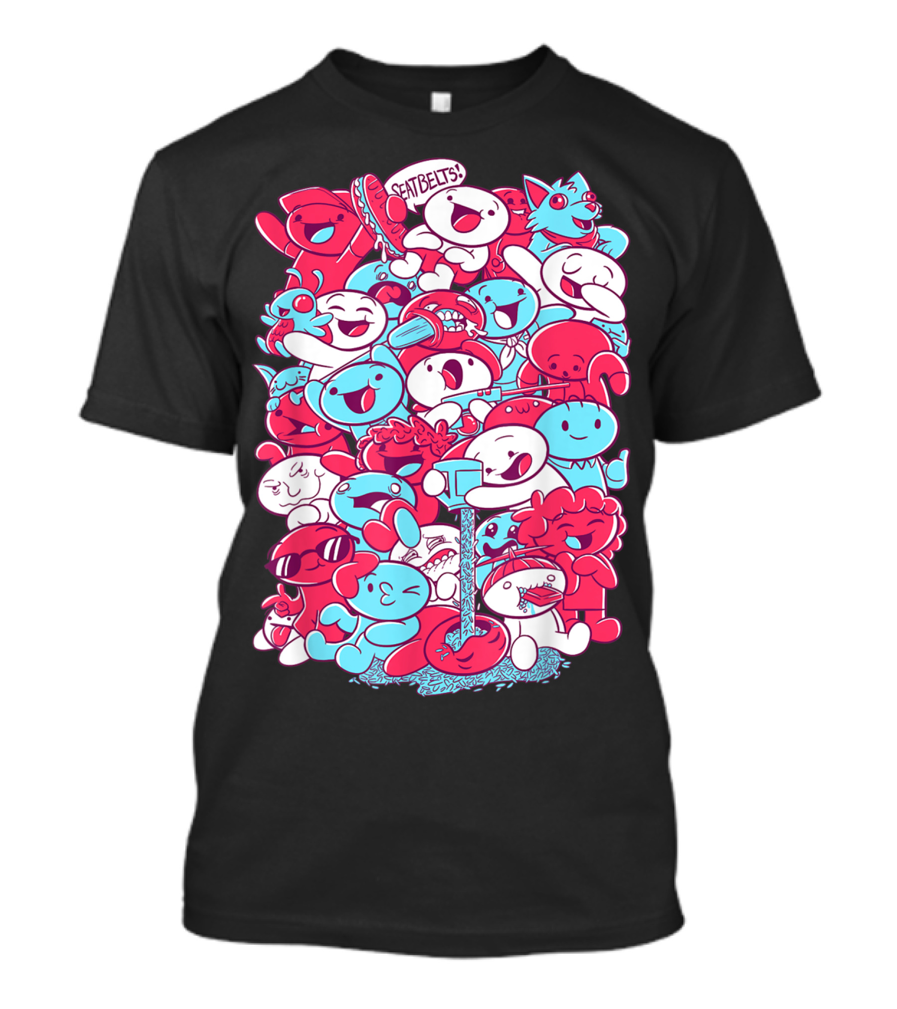 Seatbelts Funny Odd Ugly Christmas Holiday Characters T-Shirt