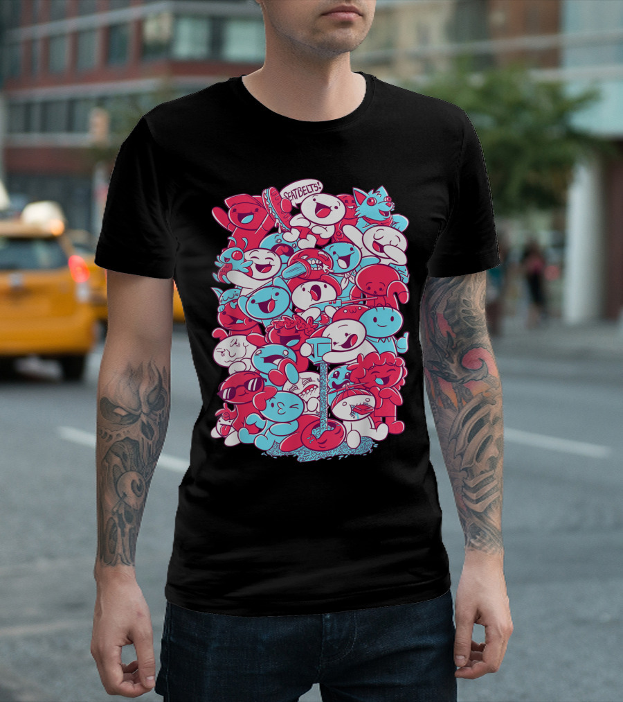 Seatbelts Funny Odd Ugly Christmas Holiday Characters T-Shirt