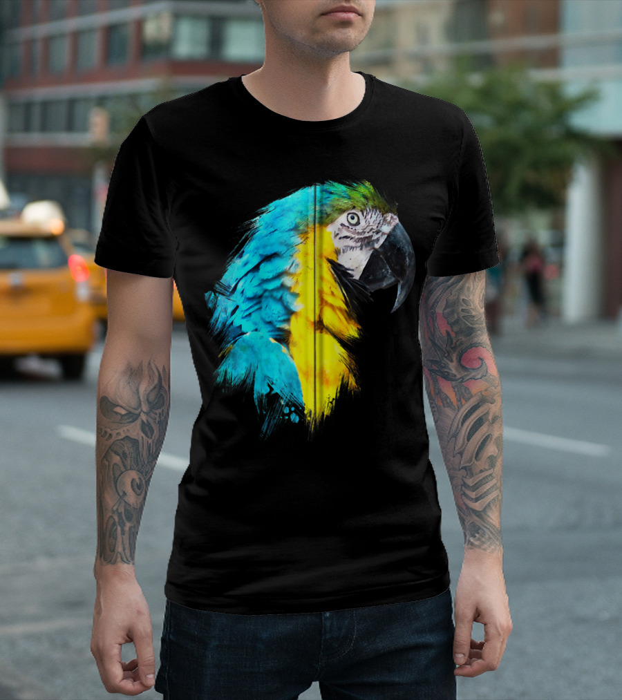 Watercolour Colourful Macaw Parrot T-Shirt