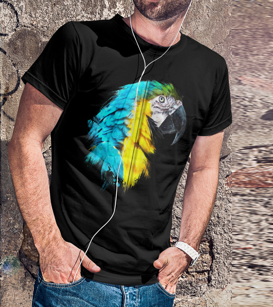 Watercolour Colourful Macaw Parrot T-Shirt