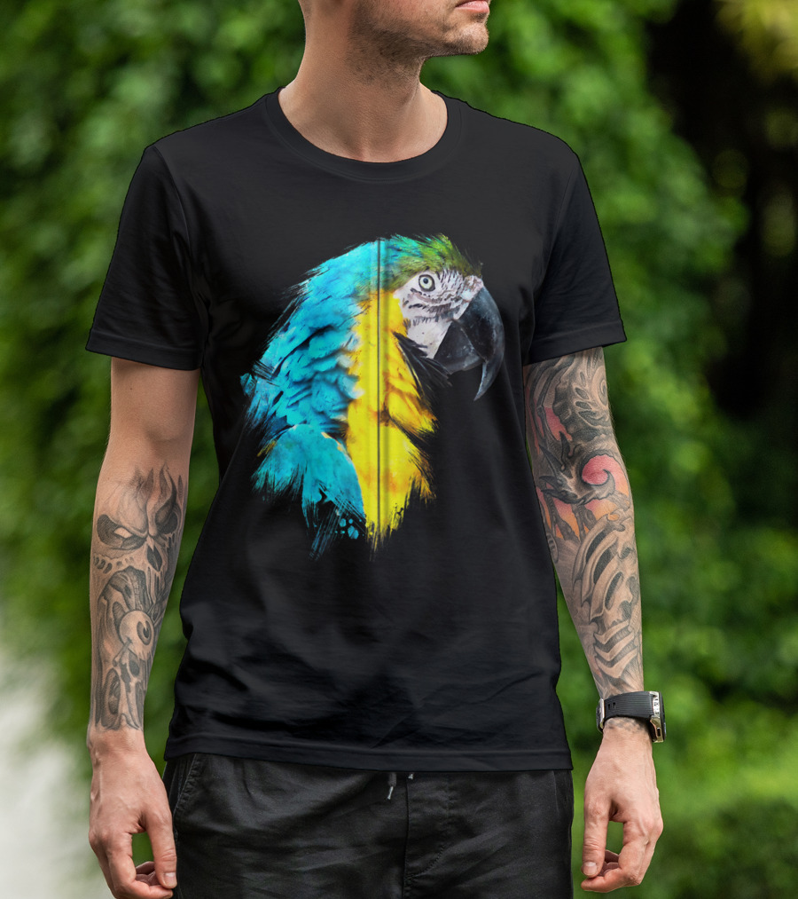 Watercolour Colourful Macaw Parrot T-Shirt