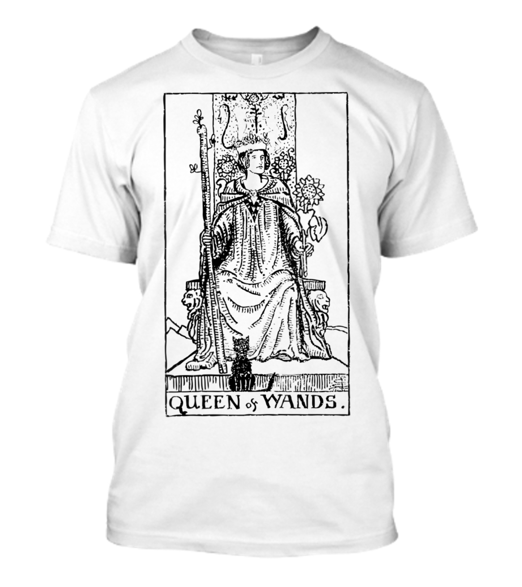 Queen Of Wands Tarot Card Vintage T-Shirt