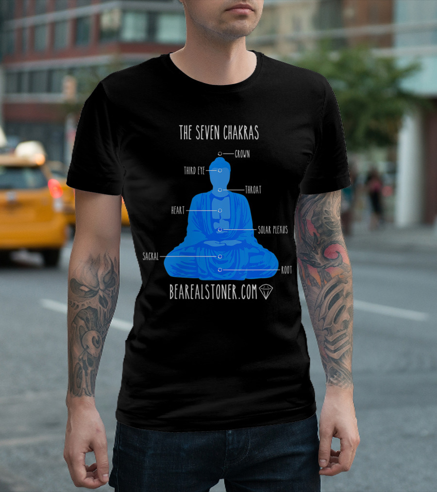 The Seven Chakras Bearrealstoner.com Buddha T-Shirt