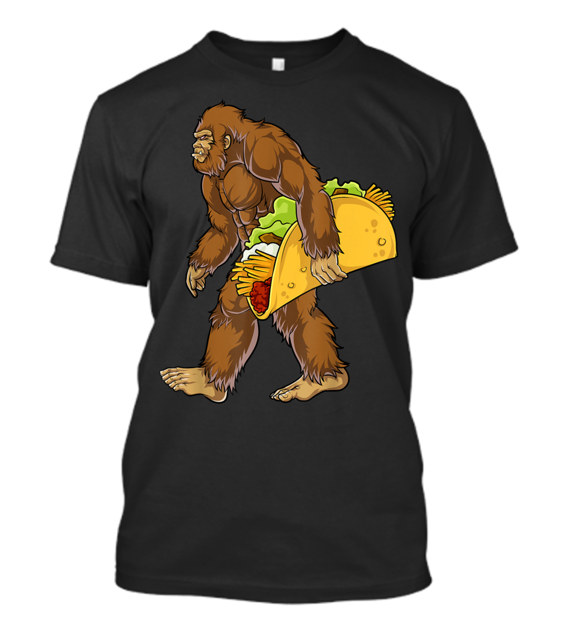 Bigfoot Carrying Taco Cinco De Mayo Novelty T-Shirt