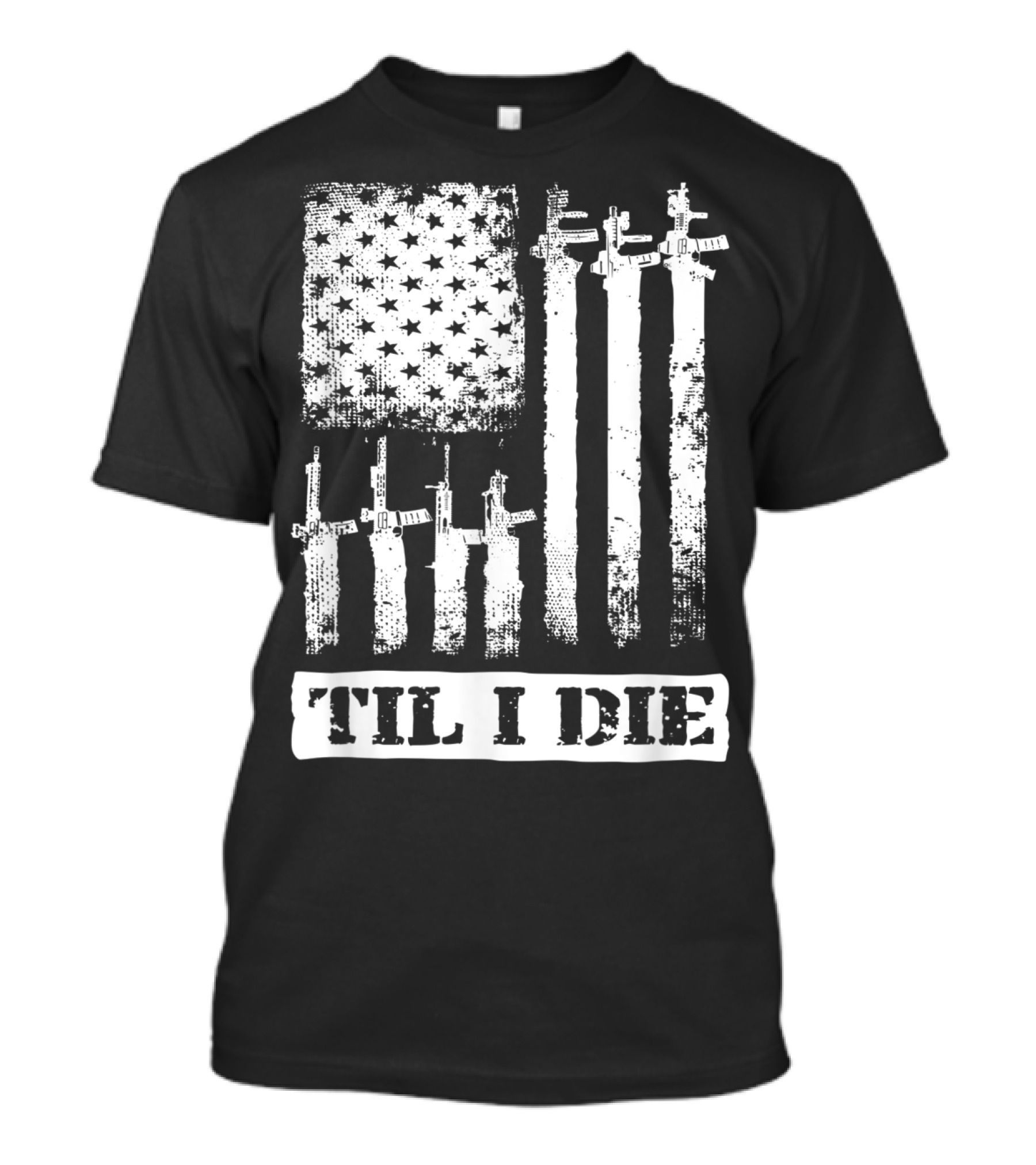 Black Rifle Coffee Til I Die American Flag AR-15 T-Shirt