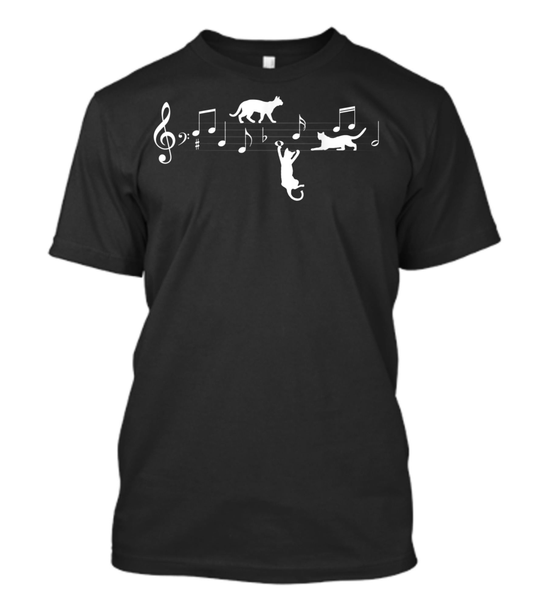 Funny Cat Lover Musical Cats Playing With Notes T-Shirt