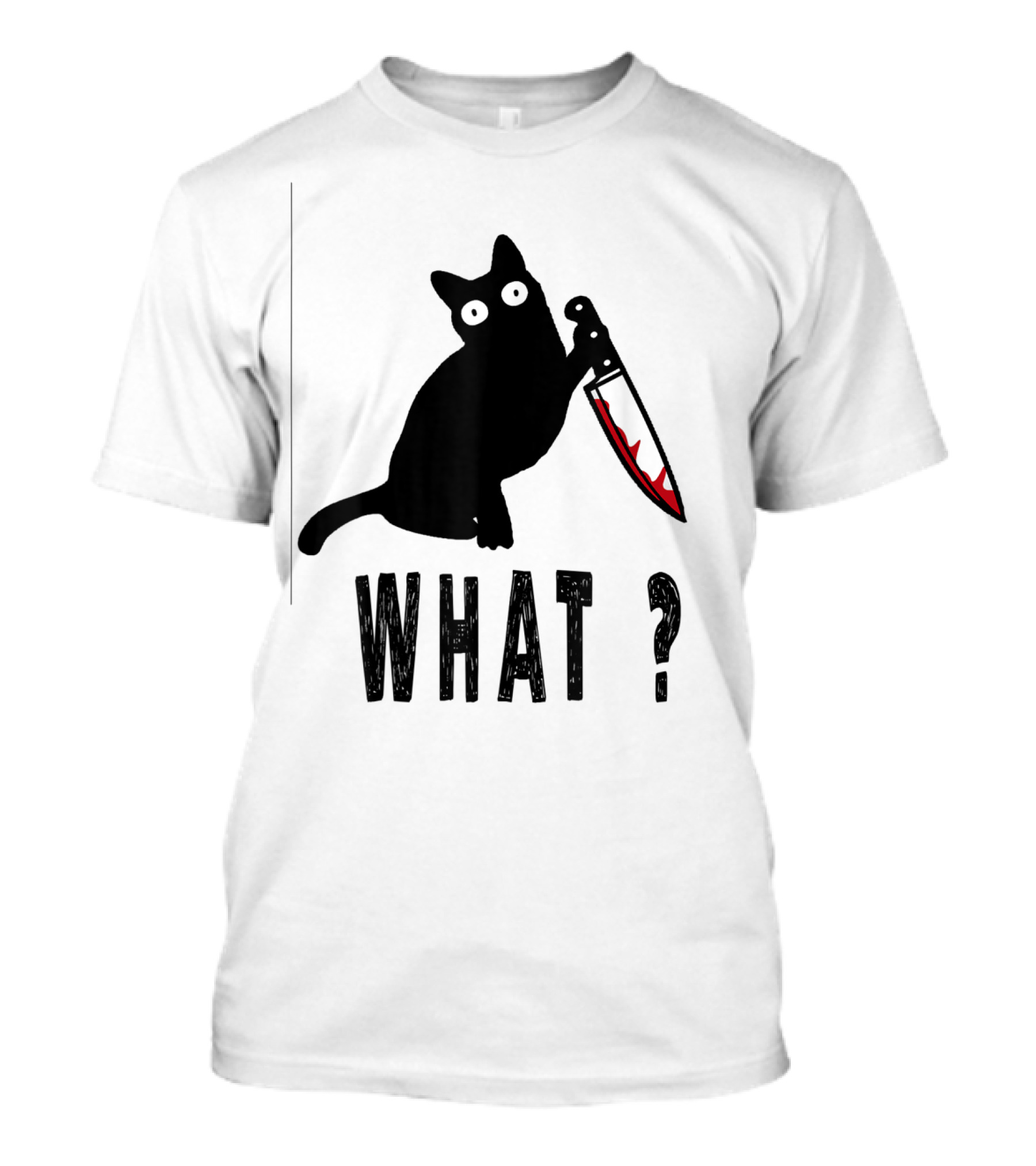 What Funny Black Murderous Cat With Knife T-Shirt