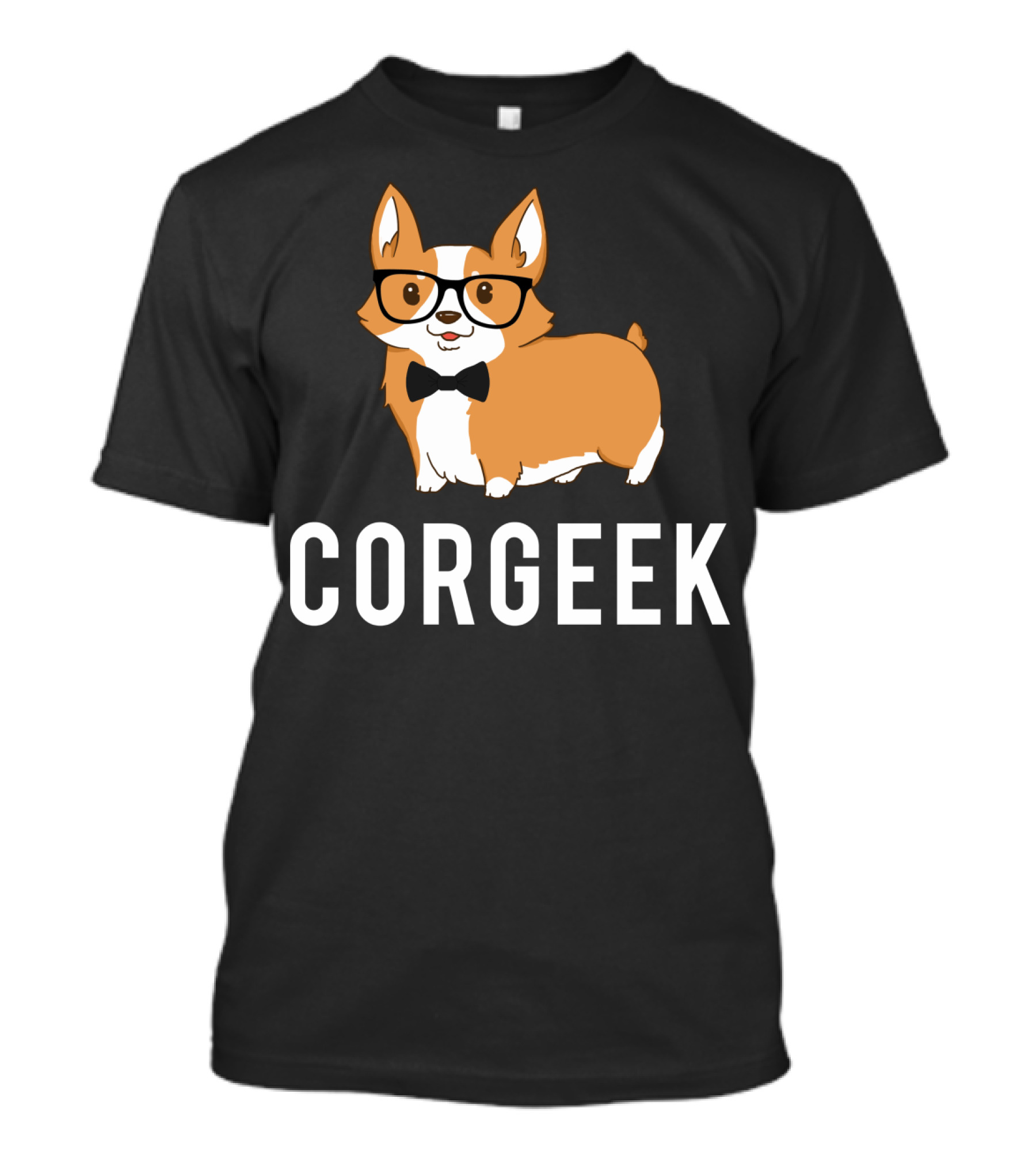 Corgeek Glasses Bowtie Corgi T-Shirt