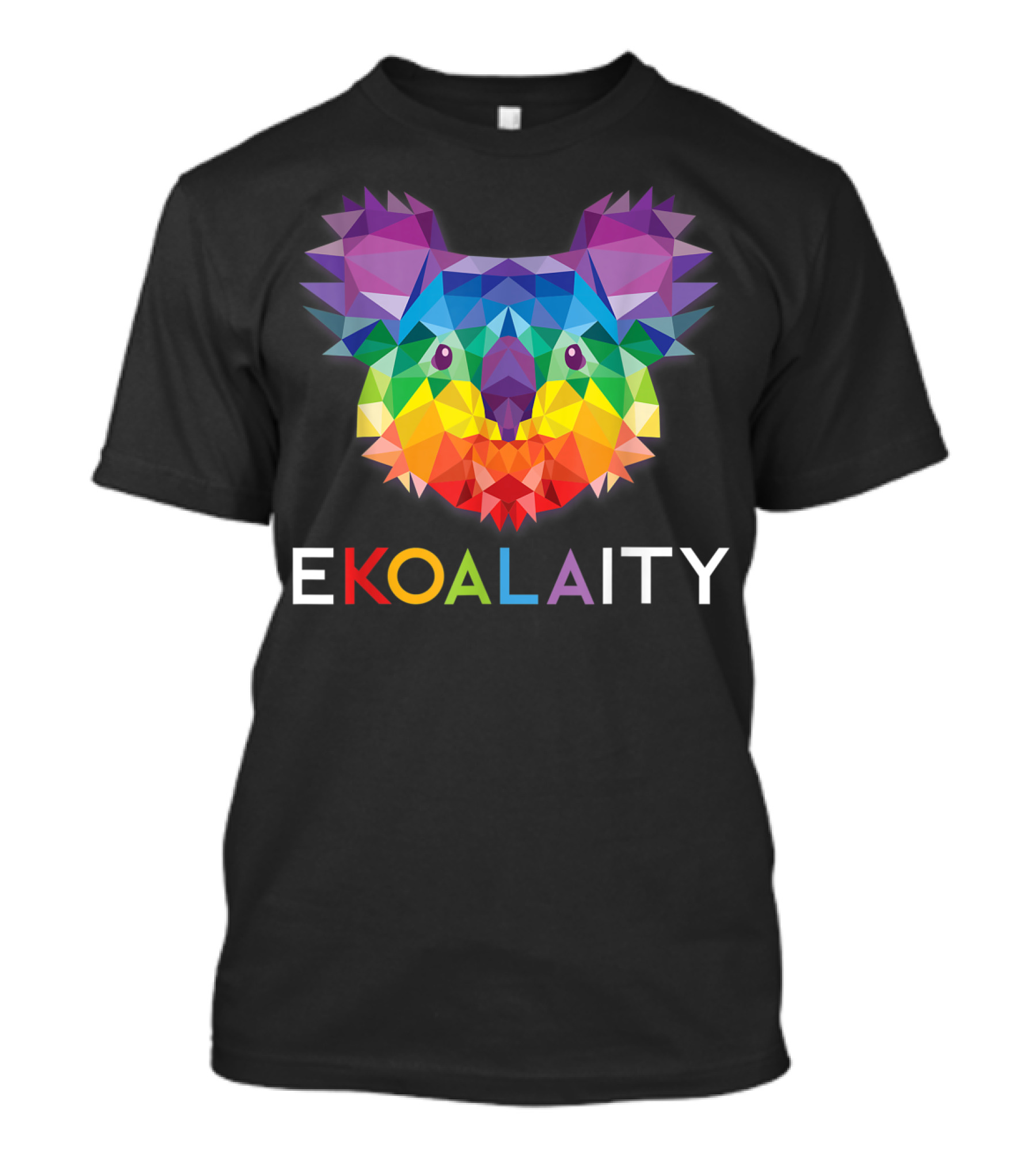 Rainbow Geometric Koala EKOALAITY Pride Flag T-Shirt
