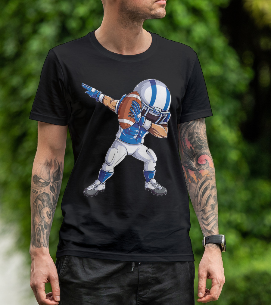 Dabbing Football Player Dance Move With Helmet And Ball T-Shirt