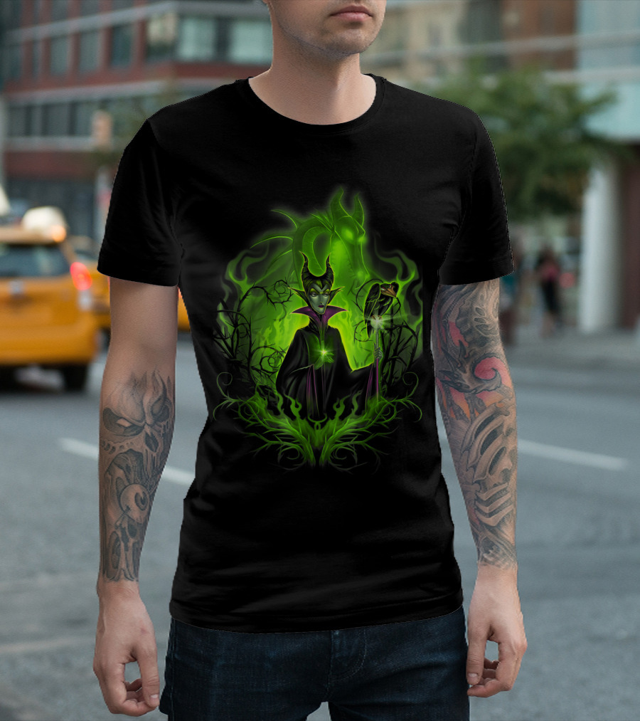 Maleficent Dark Green Aura Disney Sleeping Beauty Villain T-Shirt