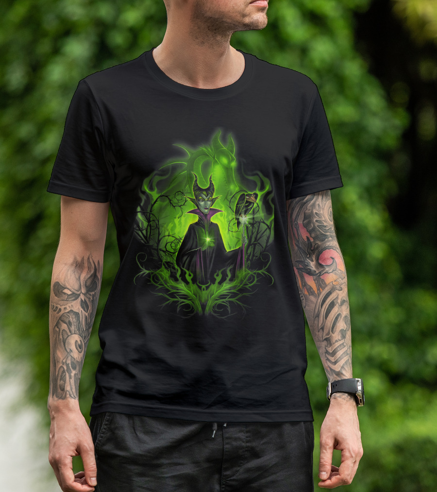 Maleficent Dark Green Aura Disney Sleeping Beauty Villain T-Shirt