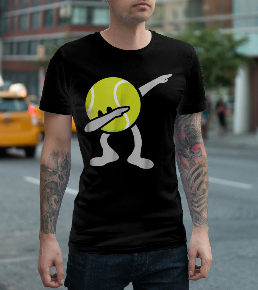 Funny Dabbing Tennis Ball Cartoon T-Shirt