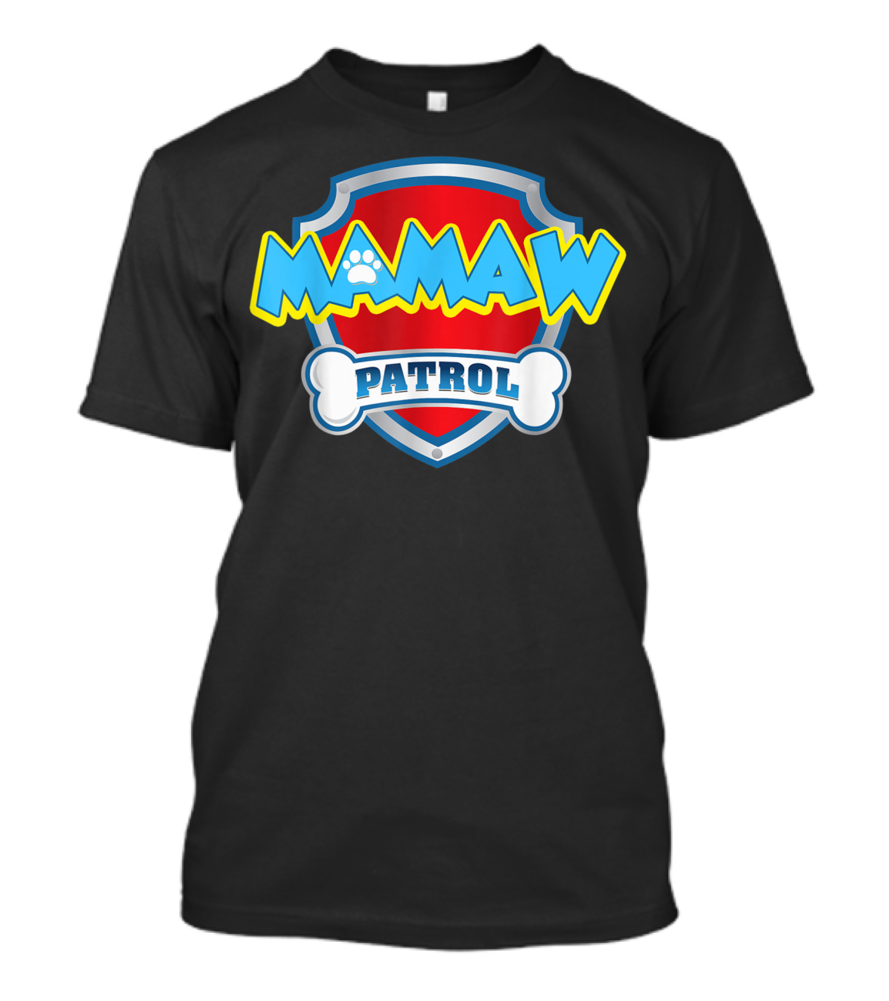 Mamaw Patrol Funny Dog Paw Shield T-Shirt