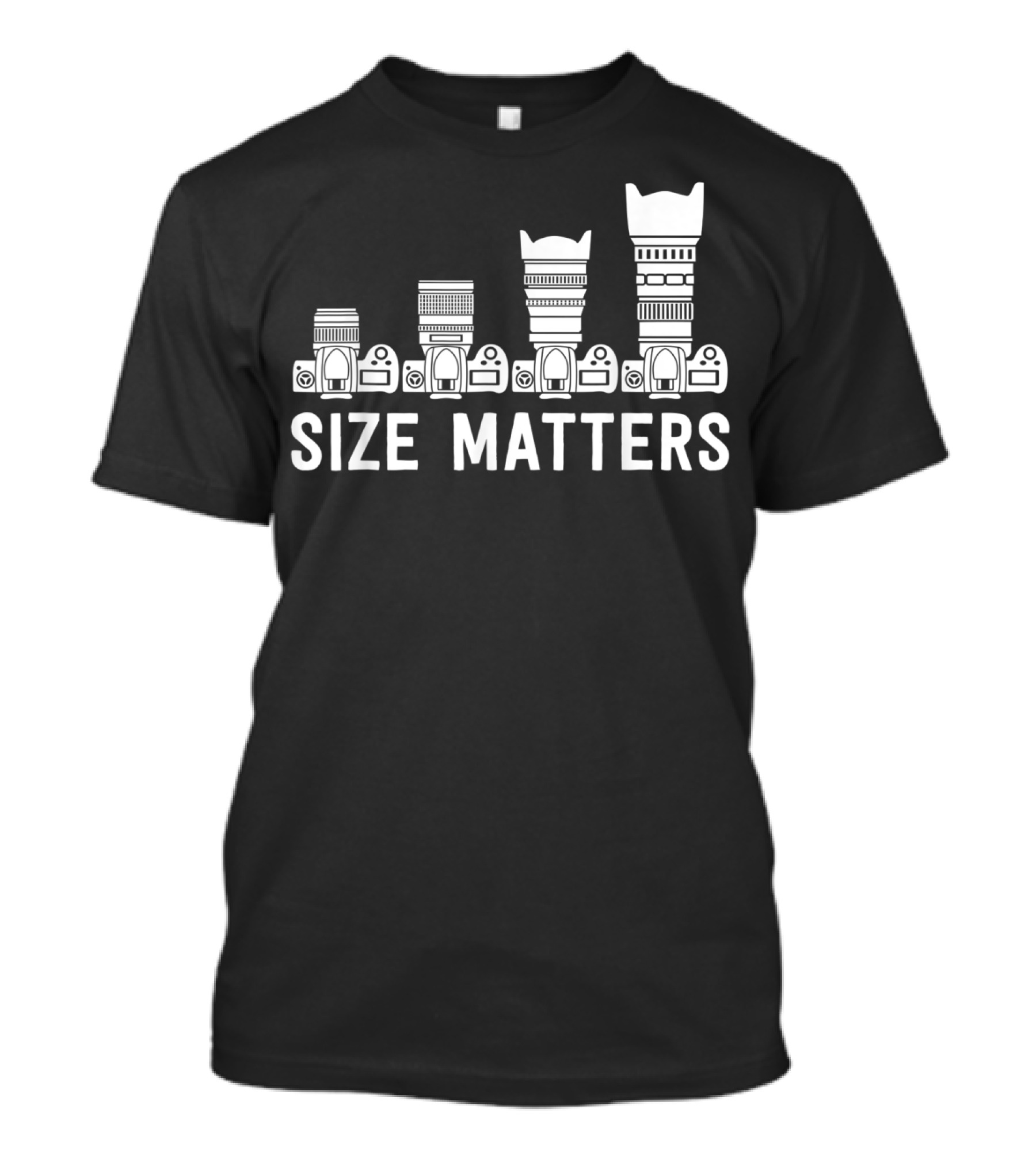 Size Matters Funny Photography Lens Camera Humor T-Shirt