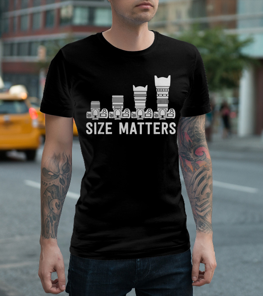 Size Matters Funny Photography Lens Camera Humor T-Shirt